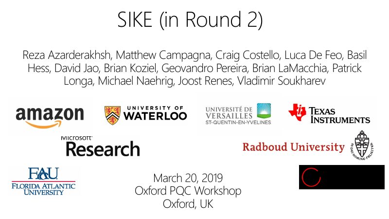 Opening slide: SIKE Round 2
