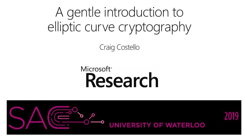 Opening slide: A gentle introduction to elliptic curve cryptography